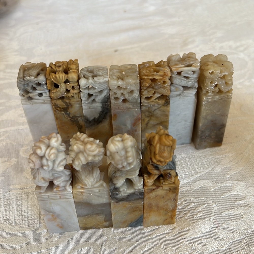 Vintage Carving Chinese Stone Seal Stamps